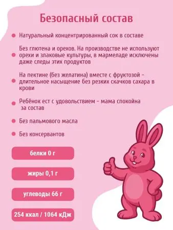 Мармелад без сахара земляничный, 500 г