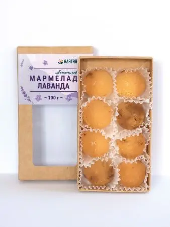 Мармелад цветочный Лаванда в крафтовой упаковке 100 г