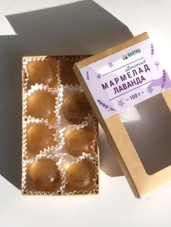 Мармелад цветочный Лаванда в крафтовой упаковке 100 г